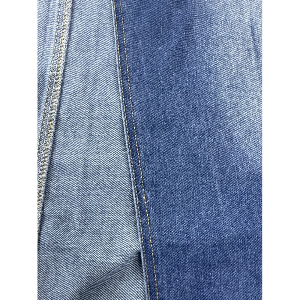 Akira Mixed Media Denim Maxi Skirt Blue Black High Slit Plus Size‎ 1X